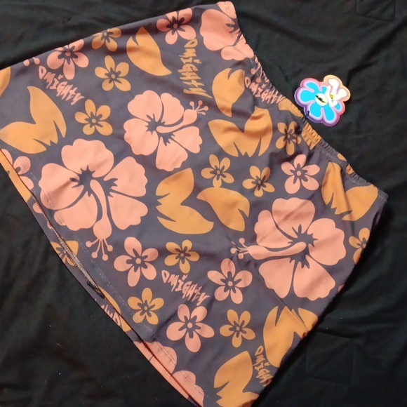 Dolls Kill × O. Mighty Mocha Brown Hibiscus Floral Skirt (M) - Picture 2 of 8